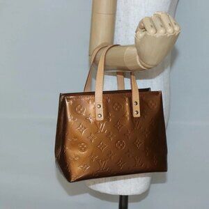 LOUIS VUITTON Monogram Vernis Reade PM Hand Bag Bronze M91146 LV Auth ep10810